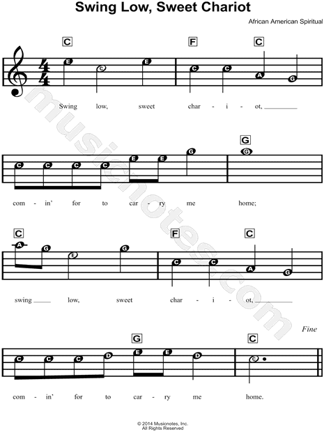 SWING LOW SWEET CHARIOT Sheet music