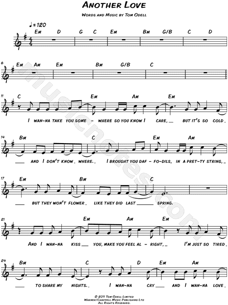 Another love – Tom Odell - Partitura - Flauta Sheet music for Flute (Solo)