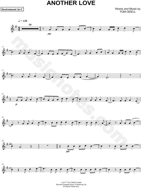 Another love – Tom Odell (Cello) Sheet music for Piano, Vocals, Cello  (Mixed Quartet)