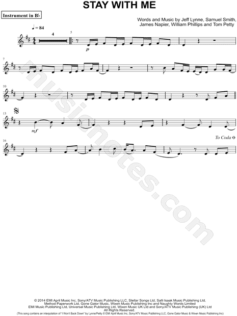 Sam Smith Stay With Me Sheet Music Notes