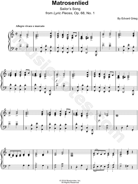 Lyric Pieces, Op. 68, No. 1: Matrosenlied