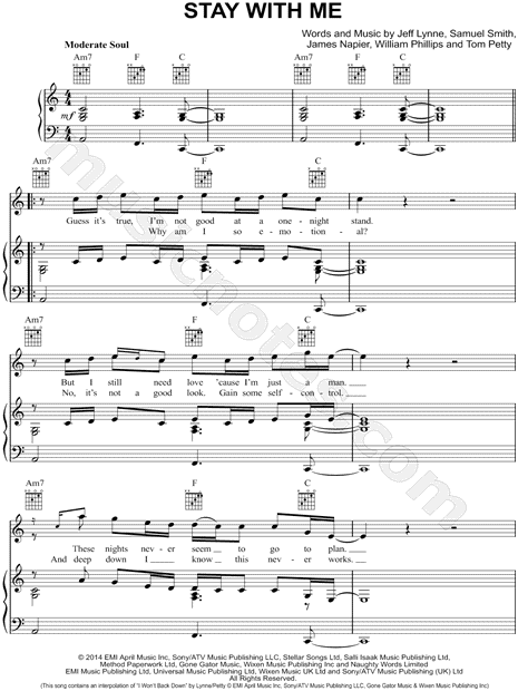 Sam Smith Stay With Me Sheet Music Notes