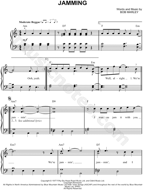 Jamming - Bob Marley - Guitar chords and tabs