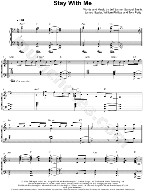 Sam Smith Stay With Me Sheet Music Notes