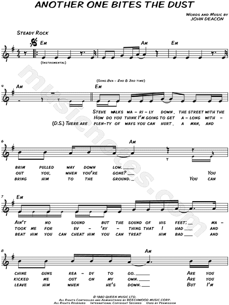 Bite the dust текст. Another one bites the Dust Queen текст. Another one Bust the Dust Ноты. Another one bites the Dust Ноты. Another one bites the Dust Ноты саксофон.