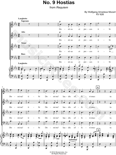 WOLFGANG AMADEUS MOZART : REQUIEM K.626 - SATB & PIANO - CHANT ET