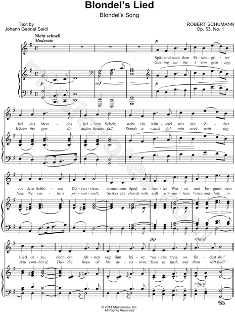 Romanzen und Balladen, Vol. 3, Op. 53: I. Blondel's Lied