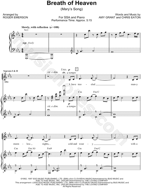 Tears In Heaven (arr. Roger Emerson) sheet music for choir (SSA: soprano,  alto)