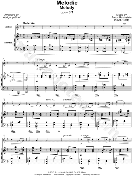 Free A. Rubinstein sheet music  Download PDF or print on