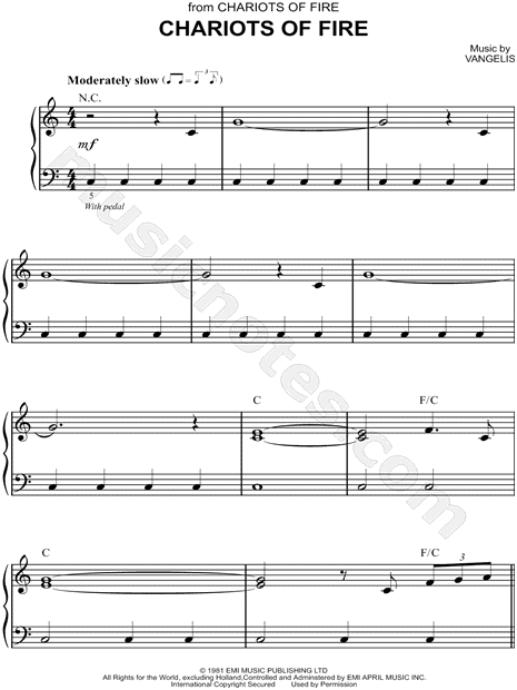 Chariots of fire piano discount