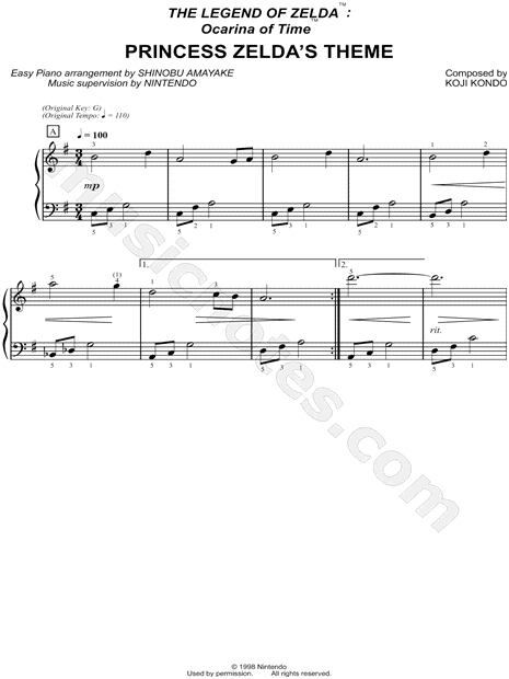 Ocarina of Time Music sheet music  Play, print, and download in PDF or  MIDI sheet music on