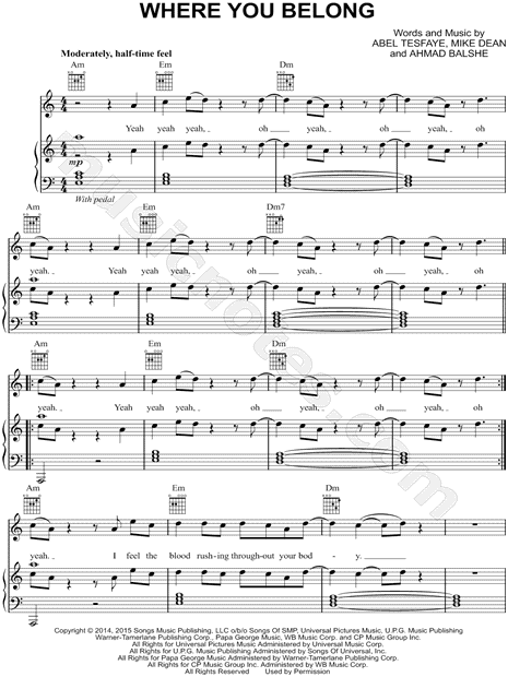 The Weeknd Sacrifice Sheet Music in B Minor (transposable) - Download &  Print - SKU: MN0251809