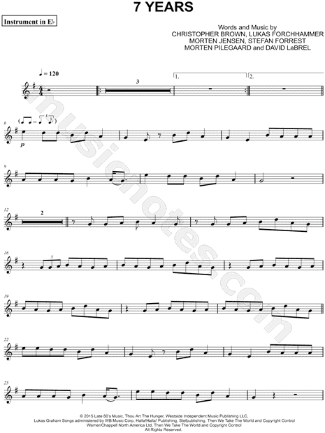 7 Years - Eb Instrument