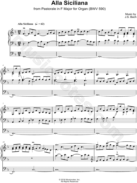 Siciliana Sheet music for Organ (Solo)