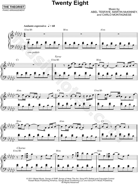 The Weeknd Sacrifice Sheet Music in B Minor (transposable) - Download &  Print - SKU: MN0251809