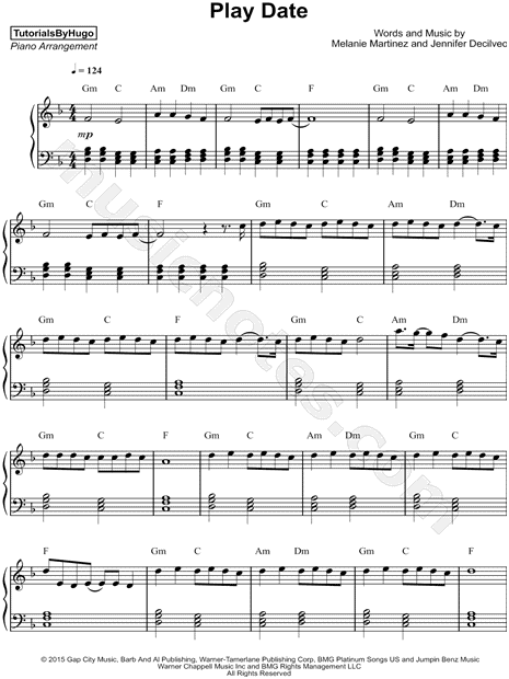 Play Date - Melanie Martinez Sheet music for Piano (Solo) Easy