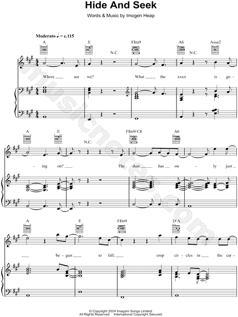 Hide and Seek (ssaa) Sheet music for Piano (Mixed Quintet)