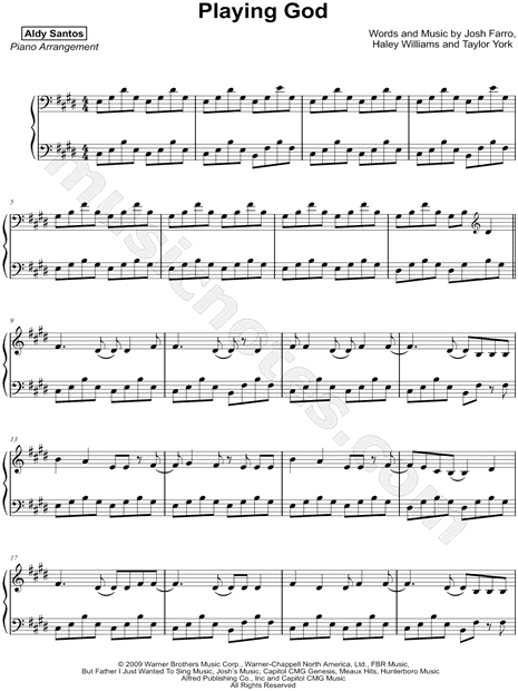 Playing God Sheet Music - 1 Arrangement Available Instantly - Musicnotes