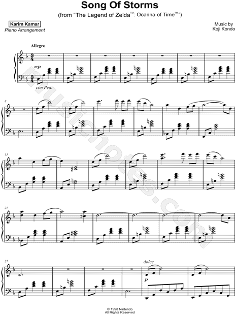 Free The Legend Of Zelda Ocarina Of Time - Suns Song by Misc Computer Games  sheet music