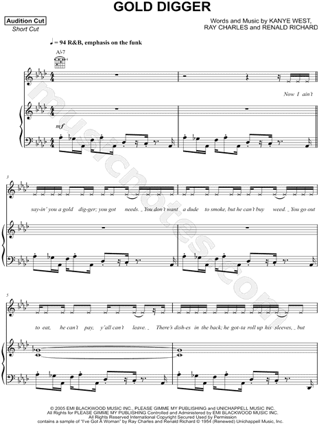 Gold Digger (arr. G Streeks) Sheet Music | Kanye West | String Quartet