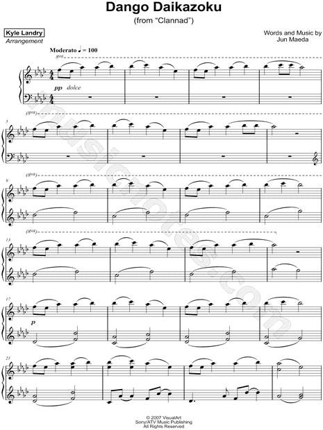 Clannad Ending Theme - Dango Daikazoku Sheet music for Voice