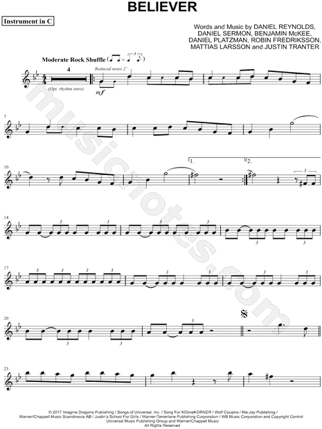 Imagine Dragons  Believer (Music Sheet) - Play with Orchestra