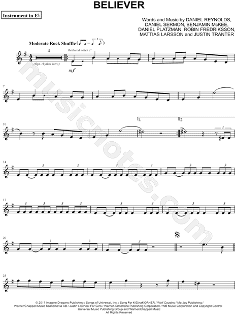 Believer Sheet Music eBook by Imagine Dragons - EPUB Book