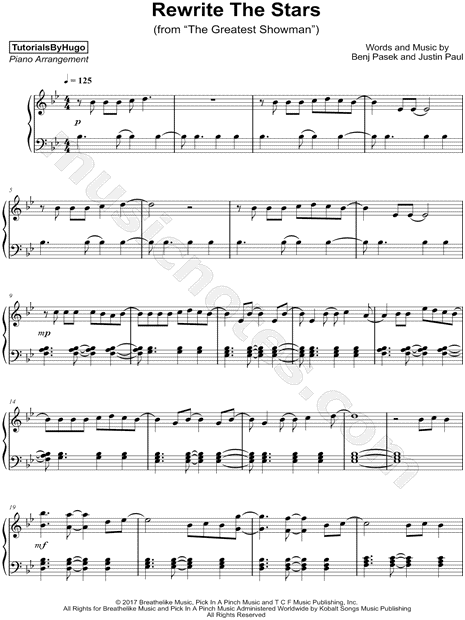 Rewrite the stars easy piano store