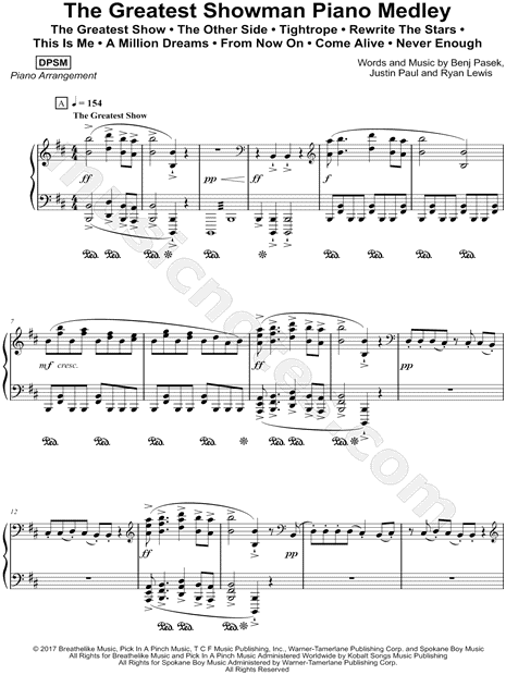 The Greatest Showman Piano Medley