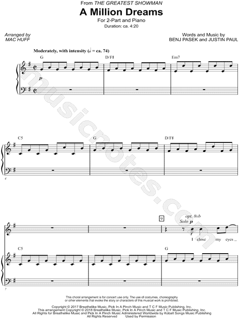 The Greatest Showman Million Dreams Chords, PDF, Song Structure