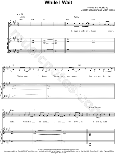 Lincoln Brewster: Everywhere I Go sheet music for voice, piano or