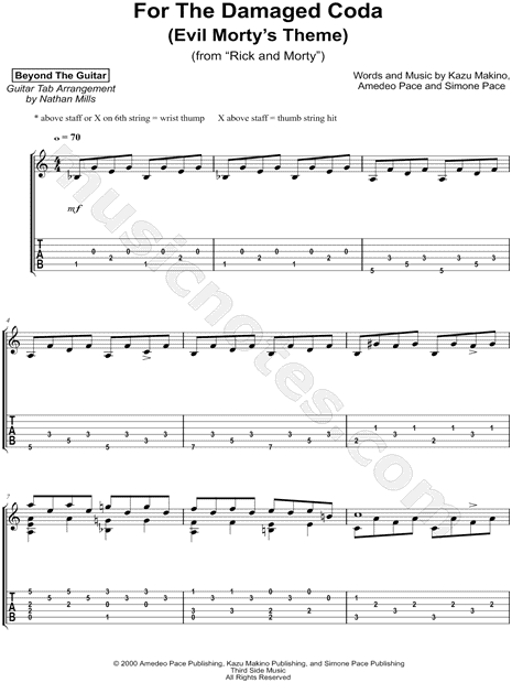 Doom - Running From Evil - Guitar Tab (Tabulature) 