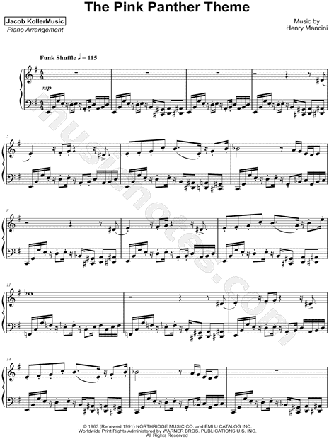 Pink panther theme piano new arrivals