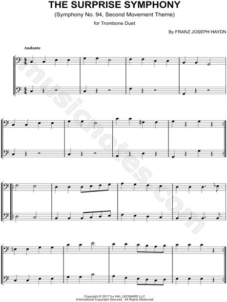 Symphony No. 94, The Surprise: II. Andante [Main Theme] - Trombone Duet