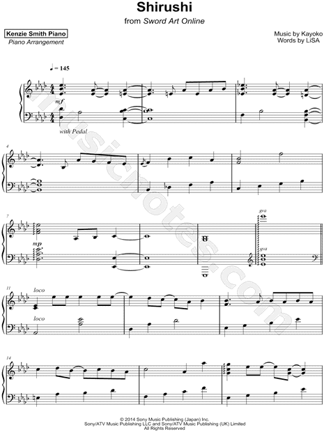 Kenzie Smith Hikaru Nara Sheet Music (Piano Solo) in F# Minor - Download  & Print - SKU: MN0186193