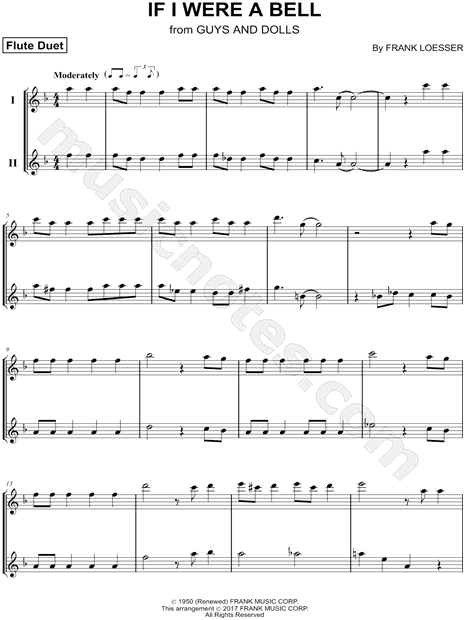 If I Were a Bell - Flute Duet