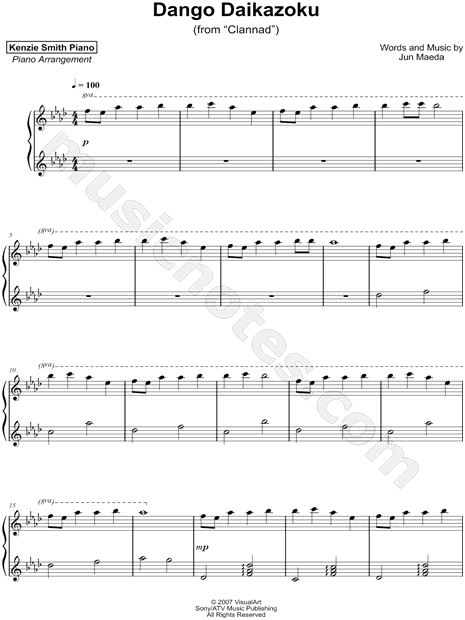 Clannad Ending Theme - Dango Daikazoku Sheet music for Voice