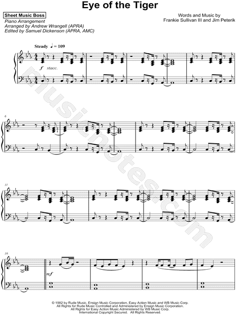 EYE OF THE TIGER Piano Sheet music