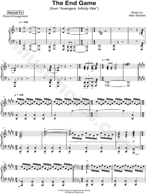 End Game sheet music for piano solo (PDF-interactive)