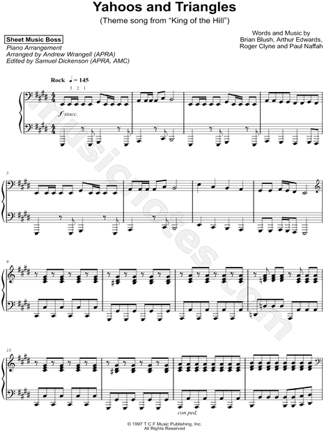 Theme From King Of The Hill by Roger Clyne - Guitar Tab Play-Along