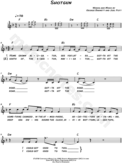 Shotgun - George Ezra - Easy Piano Sheet music for Piano (Solo