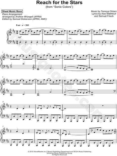 Sonic Colors sheet music  Play, print, and download in PDF or