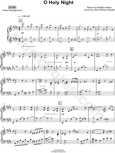 Oh holy night by Various - Piano Solo - Digital Sheet Music