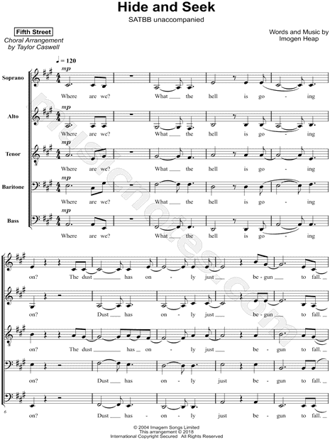 Imogen Heap Hide and Seek Sheet Music (Piano Solo) in A Major - Download  & Print - SKU: MN0107481