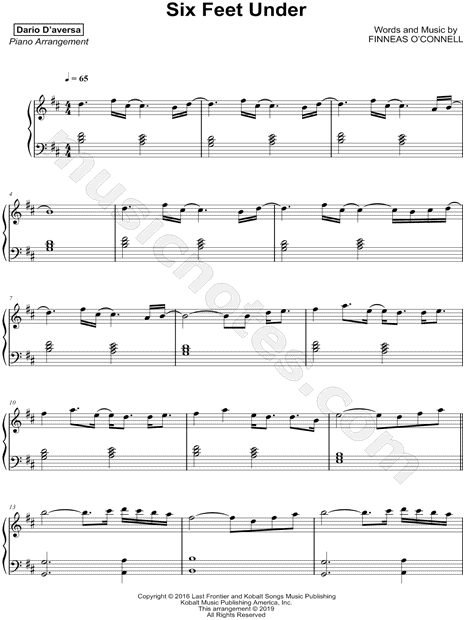 Dario D'aversa "Six Feet Under" Sheet Music (Piano Solo) in B Minor