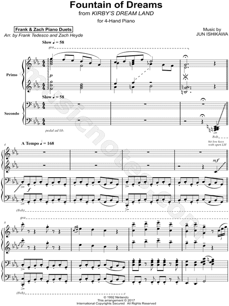 Kirby's Return to Dream Land - Credits (For 2 pianos) Sheet music for Piano  (Piano Duo)