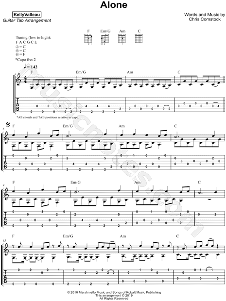 Heart - Alone (Guitar Fingerstyle Arrangement) Sheet music for Guitar  (Solo)