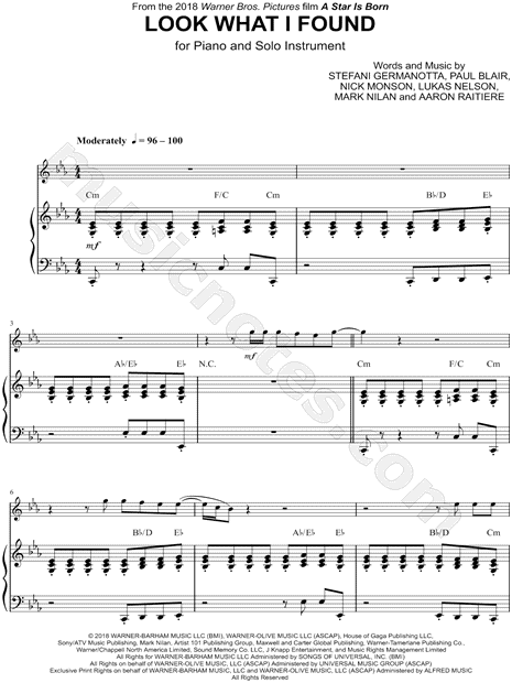 Look What I Found - Piano Accompaniment