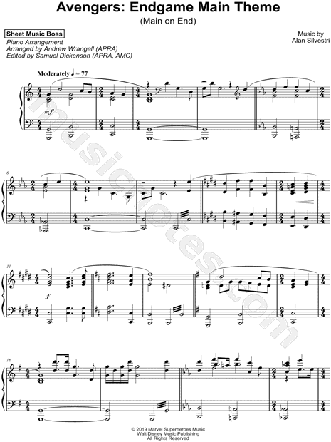 End Game sheet music for piano solo (PDF-interactive)