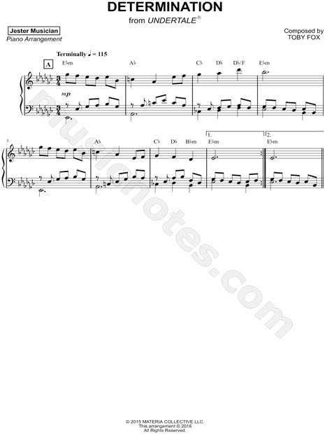 Play Determination (Undertale) Music Sheet